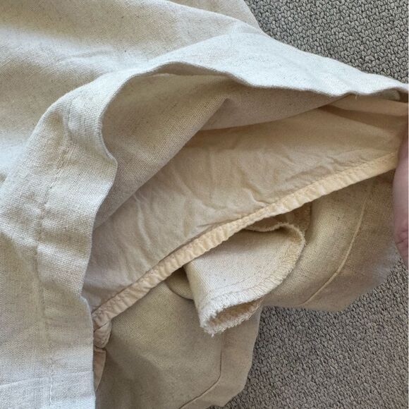 Hello Molly Sunset Glowing Strapless Ruffle Romper in Oatmeal Cotton Linen XS - Picture 3 of 7